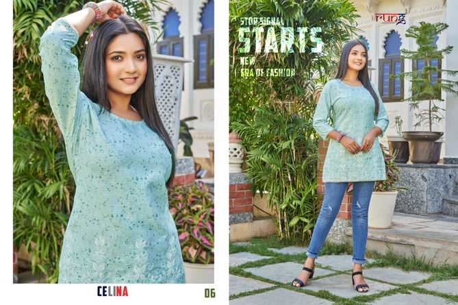 Celina By Rung Short Designer Kurtis Catalog